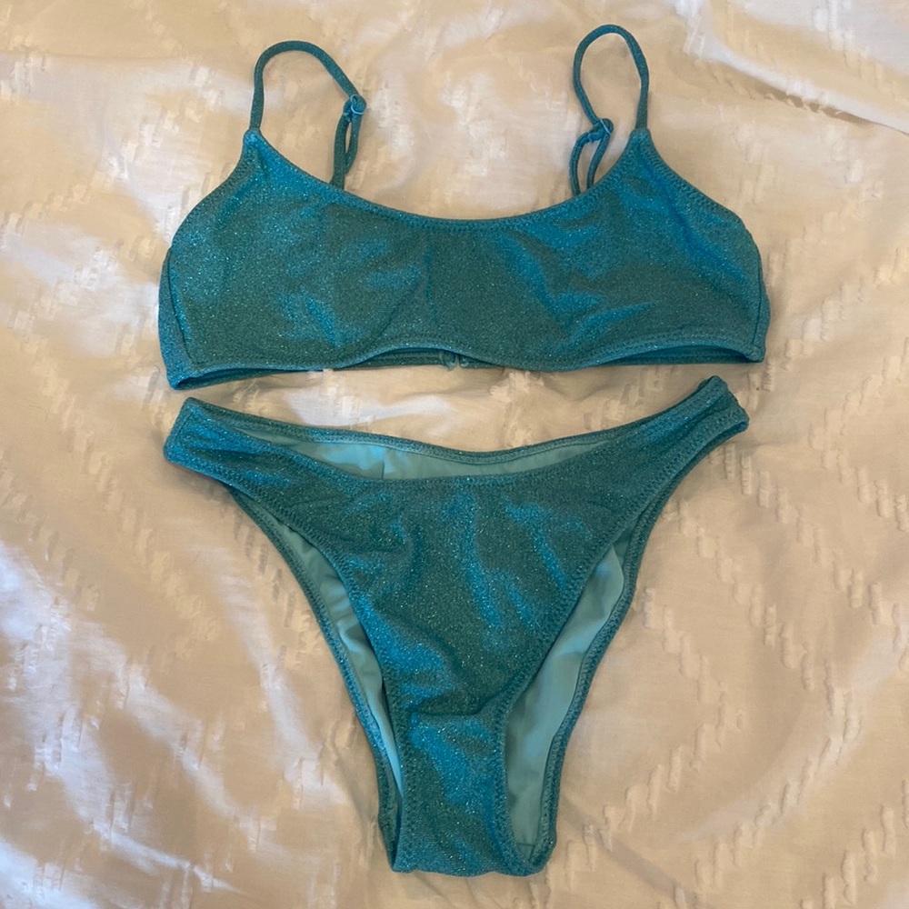 Pacsun blue sparkle bikini